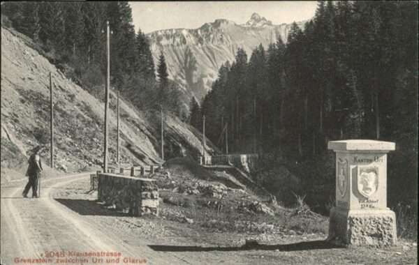 Klausenstrasse Grenzstein Uri Glarus