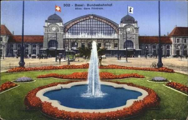 Basel BS Bundesbahnhof Springbrunnen Tram Kutsch