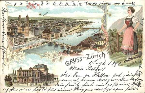 Zuerich Brücke Schiff Theater