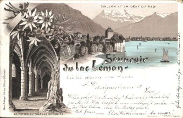 Chateau Chillon Lac Leman Dent du Midi Schiff