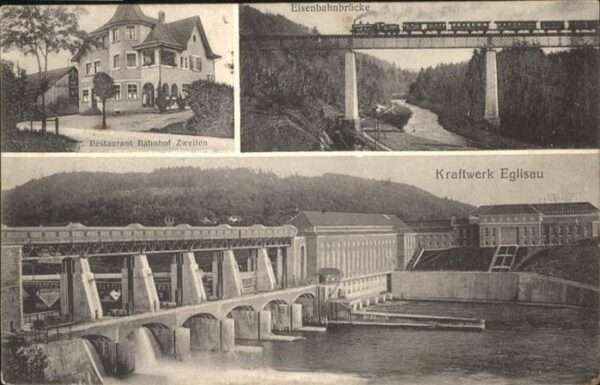 Eglisau Kraftwerk Restaurant Bahnhof Zwellen Zu