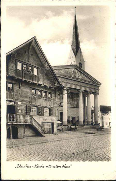 Dornbirn Vorarlberg Kirche rotem Haus