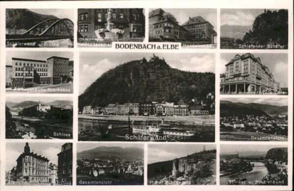 Tetschen-Bodenbach Boehmen Schäferwand Schloss Brücke
