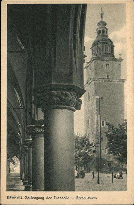 Krakau Krakow Säulengang Tuchhalle Rathausturm