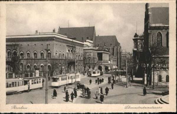 Breslau Niederschlesien Schwidnitzerstrasse Strassenbahn
