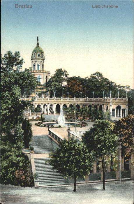 Breslau Niederschlesien Liebichshöhe Springbrunnen