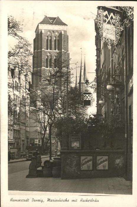 Danzig Westpreussen Marien Kirche  Hackerbräu