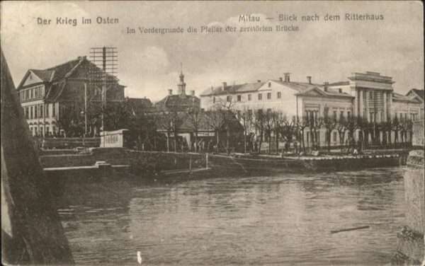 Mitau Ritterhaus zerstörte Brücke