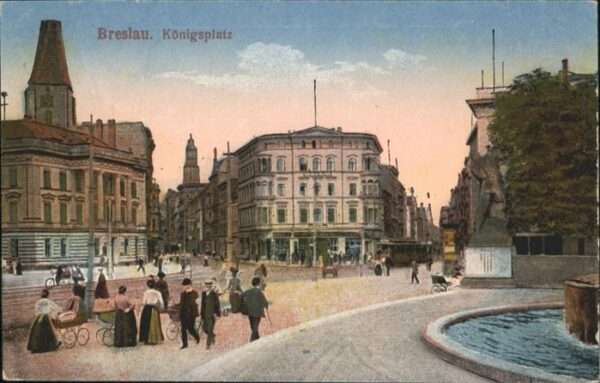 Breslau Niederschlesien Königsplatz Brunnen