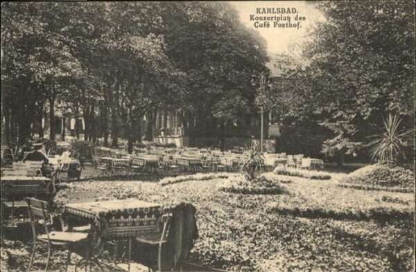 Karlsbad Eger Konzertplatz Cafe Posthof