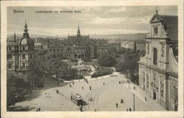 Bruenn Brno Lazanskyplatz mit deutschem Haus Strass