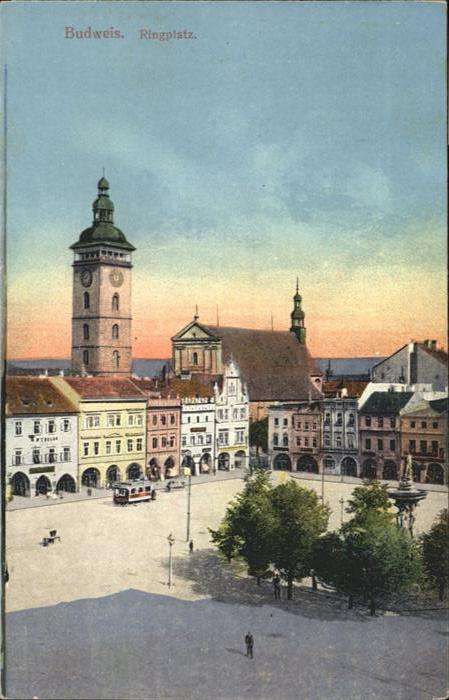 Budweis Ceske Budejowice Ringplatz Strassenbahn