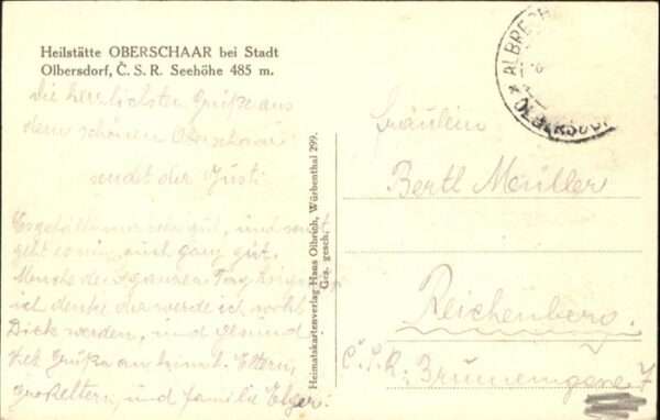 Obersdorf Tschechien Heilstätte Oberschaar – Bild 2