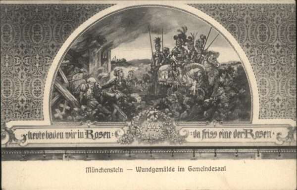 Muenchenstein Wandgemälde im Gemeindesaal 1444 Rosen