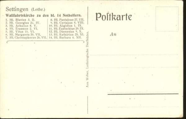 Saint-Pierremont Vosges Lothringen Wallfahrtskirche hl. 14 Noth – Bild 2