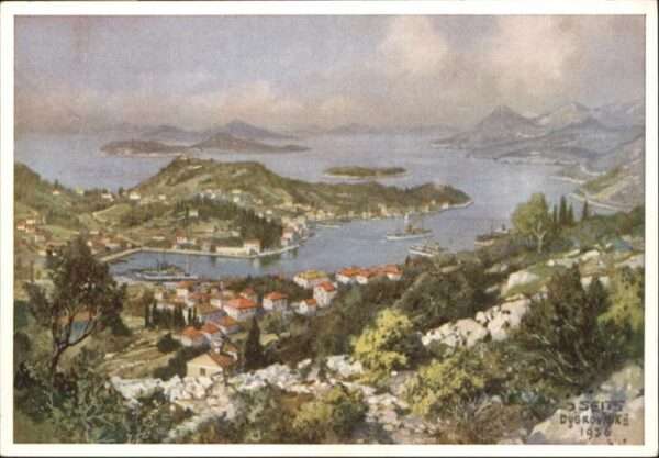 Dubrovnik Ragusa Gruz Künstlerkarte J. Seitz 1936