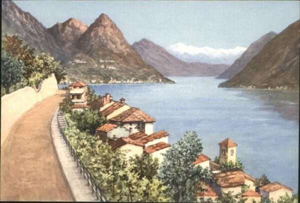 Gandria Lago di Lugano Monti della Valsolda Lago di Lugano A.