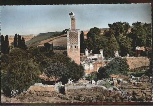Rabat Marokko Vestiges du Chellah et Minaret Mosquee