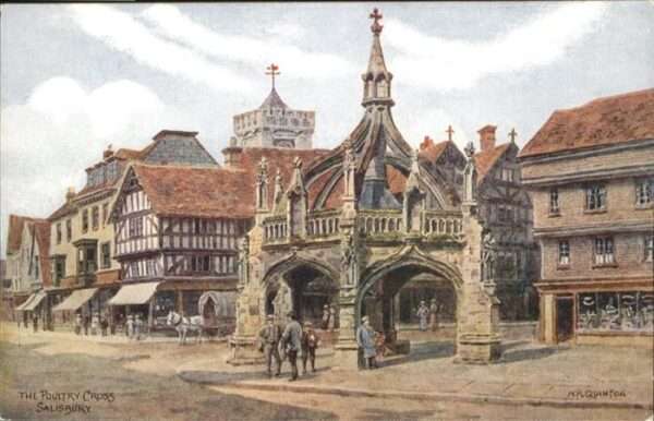 Salisbury Wiltshire The Poultry Cross Künstler N. R. Quinto