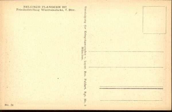 Westroosebeke Belgisch Flandern 1917 – Bild 2