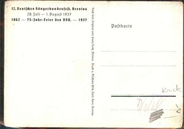 Breslau Niederschlesien 12. Sängerbundesfest 1937 – Bild 2