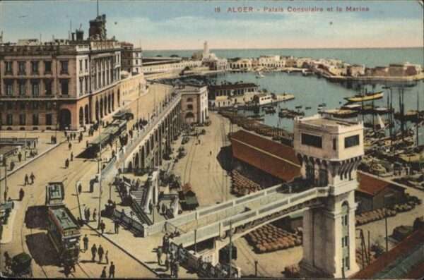 Alger Algerien Palais Consulaire Marine Schiff Strasse
