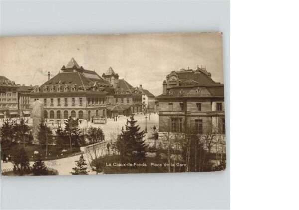 La Chaux-de-Fonds Place de la Gare Strassenbahn
