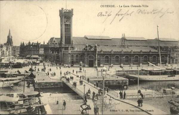 Ostende Oostende La Gare Ostende Ville Schiff Strassenba