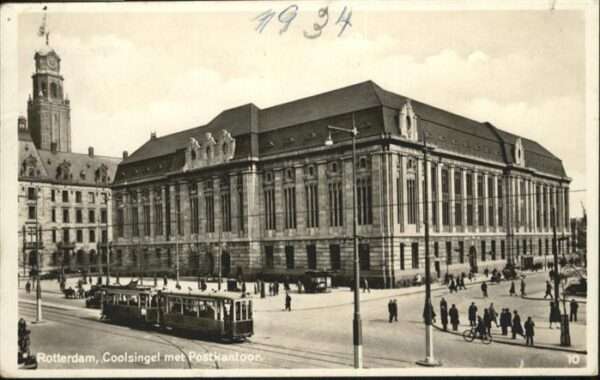 Rotterdam Coolsingel Postkantoor Strassenbahn