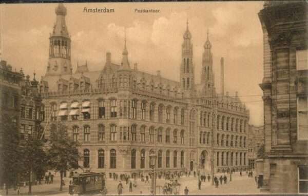 Amsterdam Niederlande Postkantoor Strassenbahn