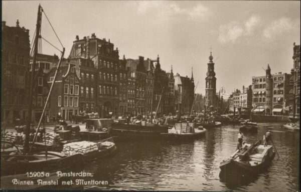 Amsterdam Niederlande Binnen Amstel Muntloren Schiff