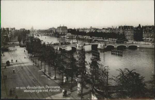 Amsterdam Niederlande Weeperzijde Amstel Brücke Strassenbahn
