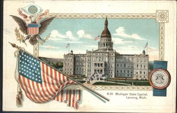 Lansing Michigan State Capitol Prägedruck