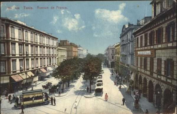 Tunis Avenue de France Strassenbahn Kutsche