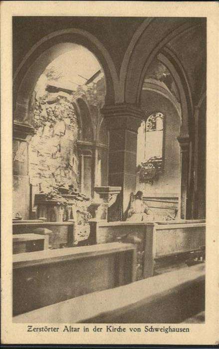 Schweighausen Elsass Kirche zerstörter Altar