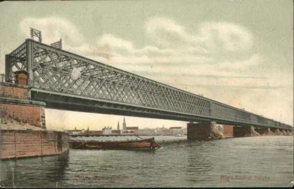 Russland Brücke Schiff