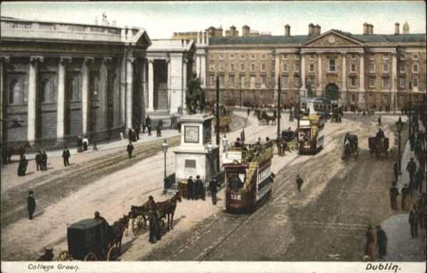 Dublin Ireland College green Strassenbahn Kutsche