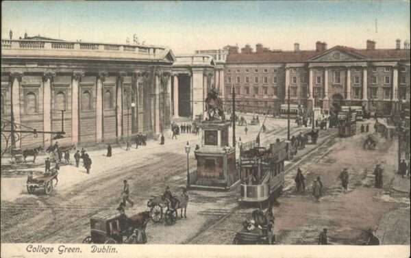 Dublin Ireland College Green Strassenbahn Kutsche