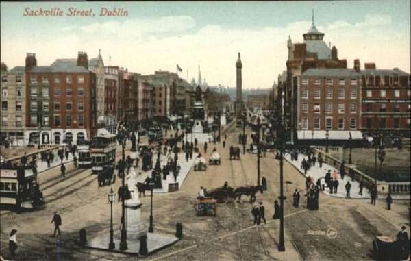 Dublin Ireland Sackville Street Strassenbahn Kutsche