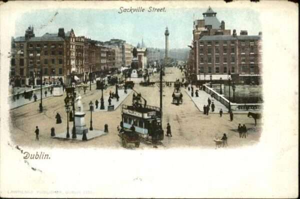 Dublin Ireland Sackville Street Strassenbahn Kutsche