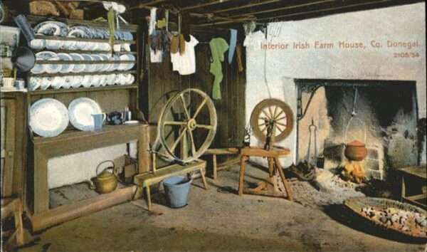 Spinnen Handwerk Spindel Irish Farm House Geschirr
