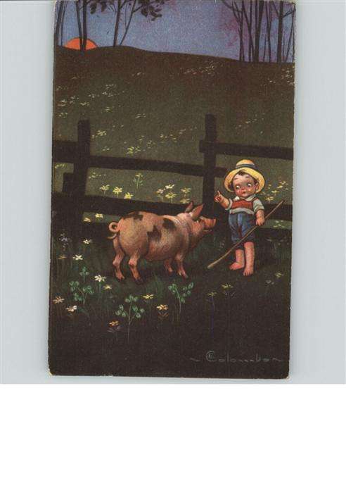 Schweine Kind Junge