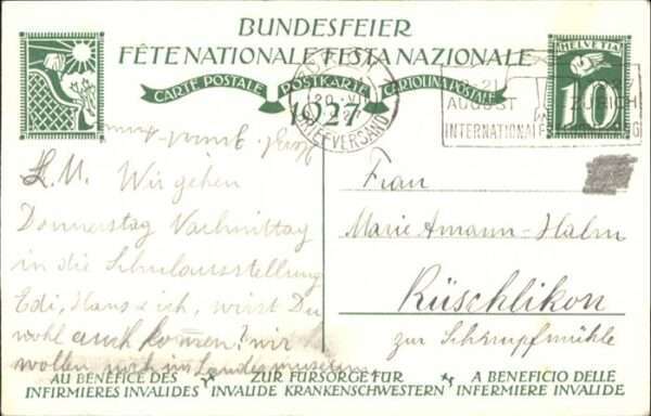 Bundesfeier Schweiz Invalide Krankenschwestern Künstler Car – Bild 2