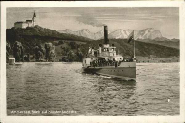 Dampfer Binnenschifffahrt Ammersee Kloster Andechs