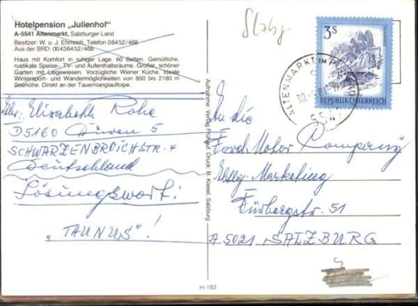 Altenmarkt Pongau Pension Julienhof – Bild 2