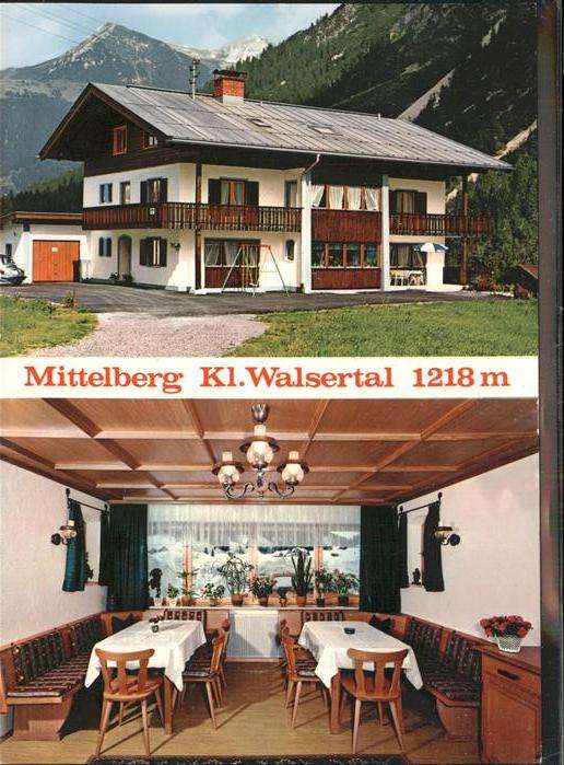 Mittelberg Kleinwalsertal Gästehaus Walsergruss