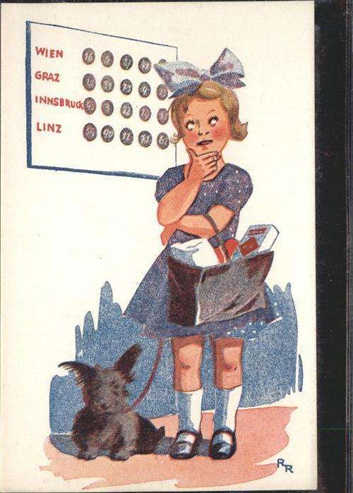 Wien Mädchen Hund Kind Künstler R.R.