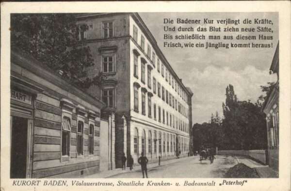 Baden Wien Vöslauerstrasse Krankenanstalt Peterhof