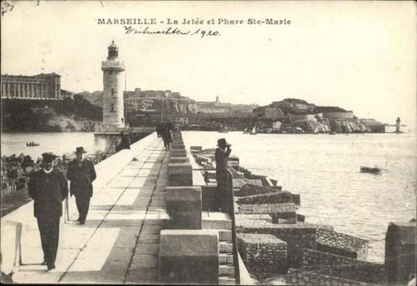 Marseille Bouches-du-Rhone la Jetee Phare Sainte Marie