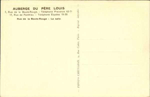 Paris Auberge du Pere Louis – Bild 2